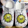 Personalized Softball Broken 3D Funny Crocs