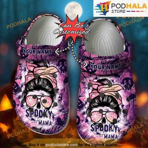 Personalized Spooky Mama 3D Funny Crocs Halloween