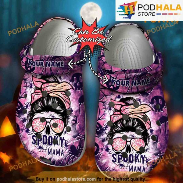 Personalized Spooky Mama 3D Funny Crocs Halloween