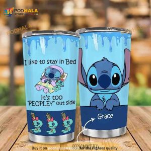 Personalized Stitch I Like To Stay In Bed Custom Coffee Tumbler