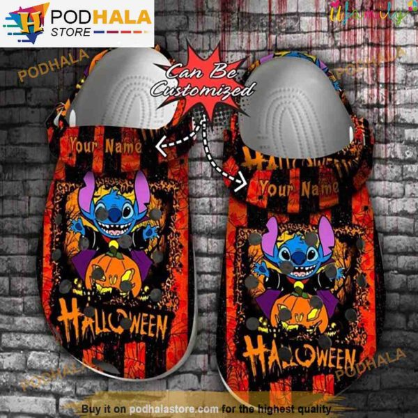 Personalized Stitch Pumpkin 3D Funny Crocs Halloween