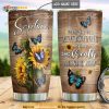 Personalized Sunflower Butterfly Beginning Custom Coffee Tumbler