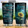 Personalized Sunflower Butterfly Mom To Daughter Baby Girl Custom Coffee Tumbler