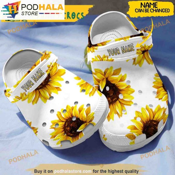 Personalized Sunflower Gifts 3D Funny Crocs