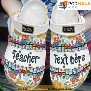 Personalized Teacher Back To School 3D Funny Crocs Crayon Pencils