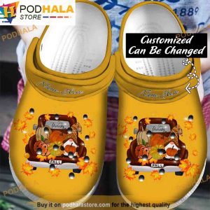 Personalized Thanksgiving Fall Gnomes 3D Funny Crocs
