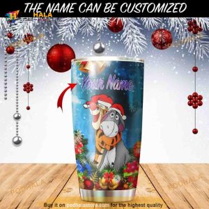 Personalized Tiger Donkey Winnie The Pooh Winter Custom Coffee Tumbler