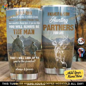 Personalized To My Dad Hunting Gift Travel Custom Coffee Tumbler