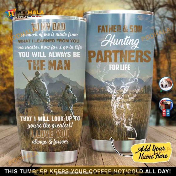 Personalized To My Dad Hunting Gift Travel Custom Coffee Tumbler