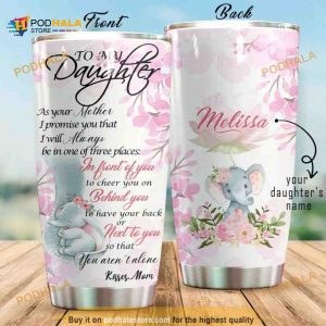 Personalized To My Daughter Rose Gift Travel Custom Coffee Tumbler