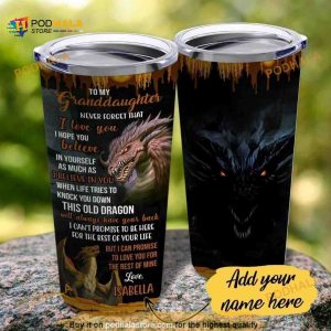 Personalized To My Granddaughter Dragon Custom Coffee Tumbler