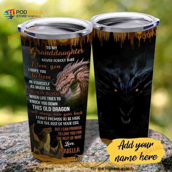 Personalized To My Granddaughter Dragon Custom Coffee Tumbler