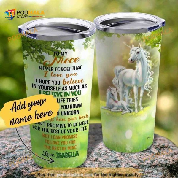 Personalized To My Niece Unicorn Gift Travel Custom Coffee Tumbler