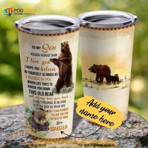 Personalized To My Son Mama Daddy Bear Custom Coffee Tumbler