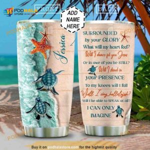 Personalized Turtle Starfish Ocean Gift Travel Custom Coffee Tumbler