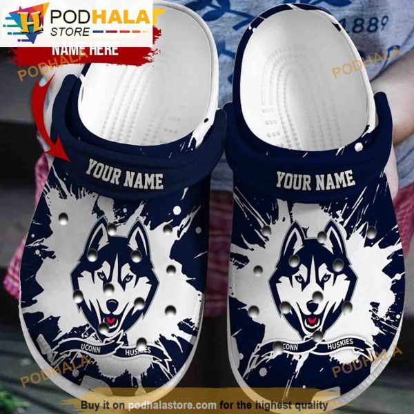 Personalized Uconn Huskies Ncaa Football 3D Funny Crocs