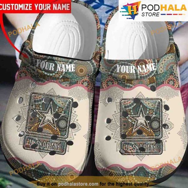 Personalized Us Army Veteran 3D Funny Crocs