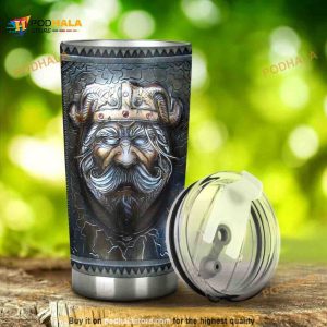 Personalized Viking Metal Pattern Gift Travel Custom Coffee Tumbler