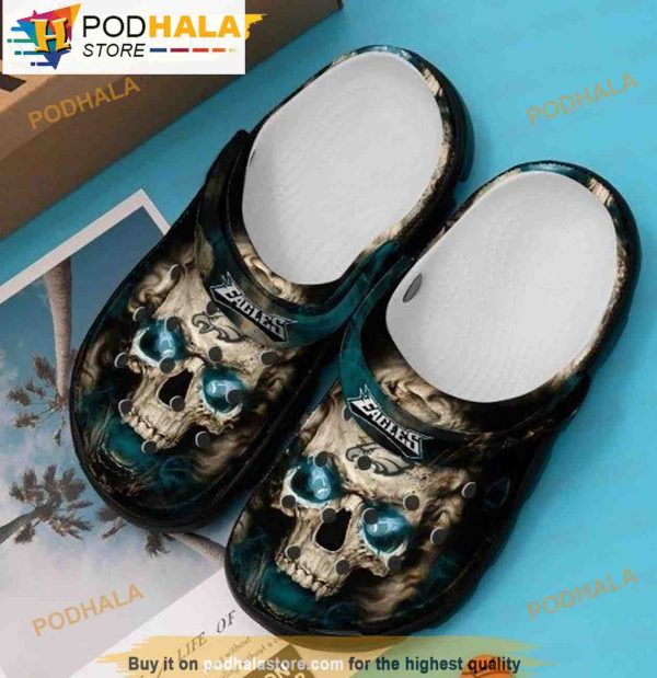 Philadelphia Eagles Skull Gifts 3D Funny Crocs Slippers