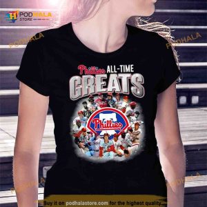 Philadelphia Phillies all-time greats signatures t-shirt by To-Tee