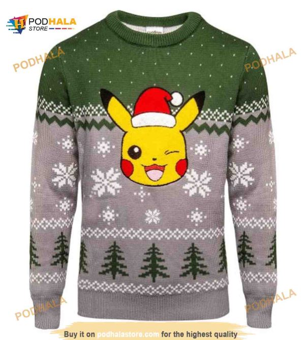 Pikachu Pokemon All I Want For Xmas Is Chu’ Anime Ugly Xmas Wool Knitted Sweater