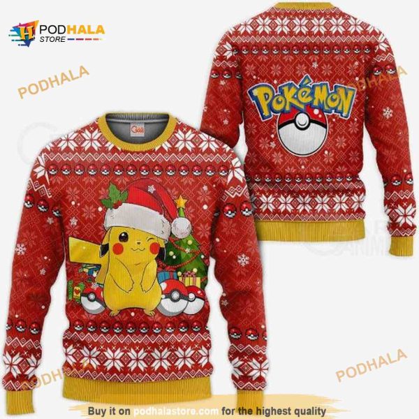 Pikachu Ugly Christmas Pokemon Anime Xmas Knitted Sweater