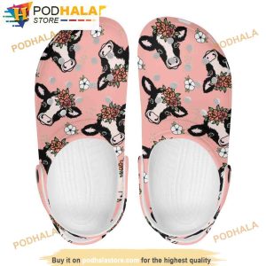Pink Cow Pattern 3D Funny Crocs