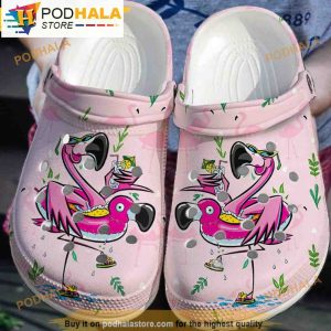 Pink Flamingo 3D Funny Crocs Clog Shoes