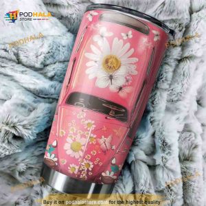 Pink Hippie Car Stainless Steel Cup Coffee Tumbler