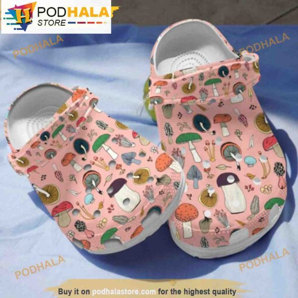 Pink Mushroom Pattern 3D Funny Crocs