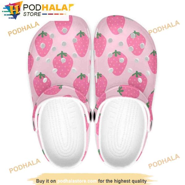 Pink Strawberry 3D Funny Crocs