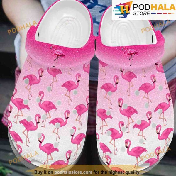 Pinky Flamingo Lovers 3D Funny Crocs