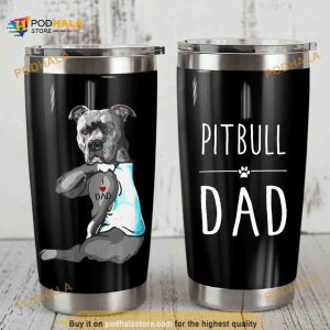 Pitbull Bulldog Dad Stainless Steel Cup Coffee Tumbler