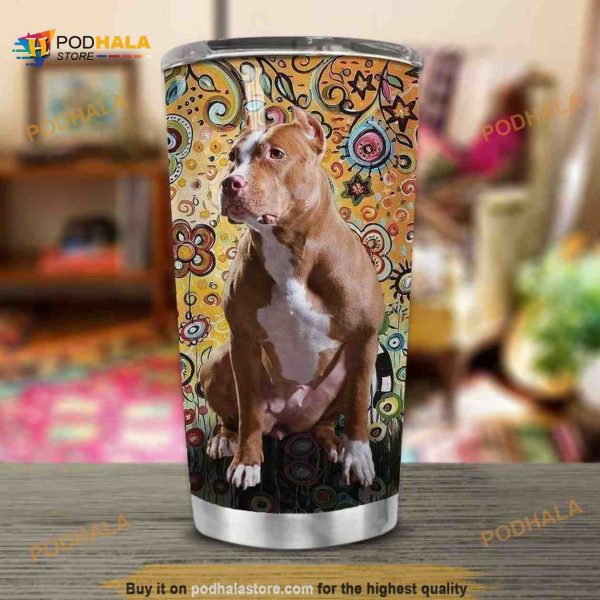 Pitbull Dog Gift Travel Coffee Tumbler All Over Print 3D