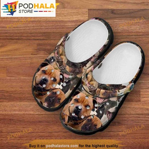 Pitbull Family Happy Dog 3D Funny Crocs