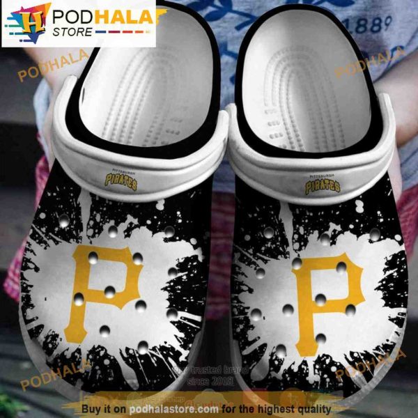 Pittsburgh Pirates Black-white Mlb 3D Funny Crocs Clog Shoes