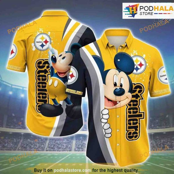 Pittsburgh Steelers NFL Hawaiian Shirt, Mickey 3D Printed Gift
