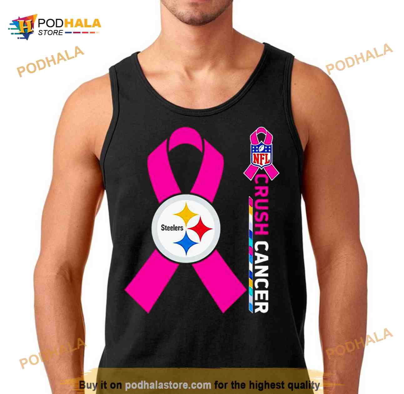 Product pittsburgh Steelers NFL crush cancer 2023 shirt, hoodie, sweater,  long sleeve and tank top