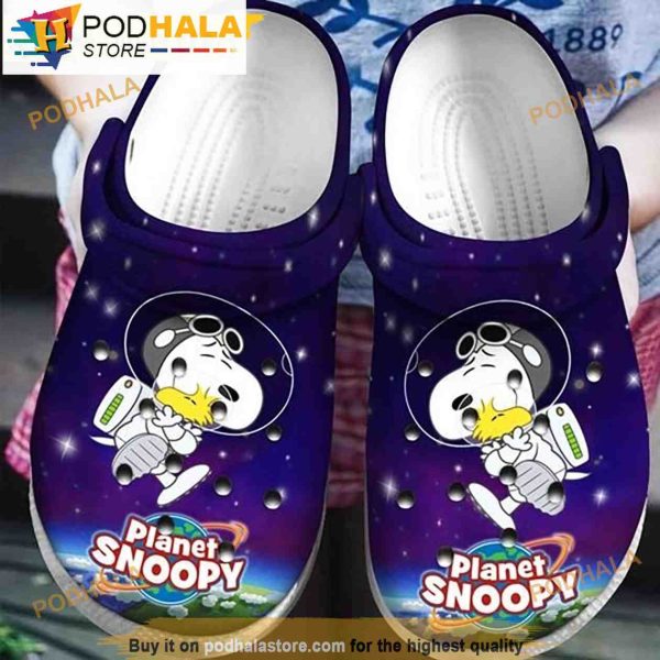 Planet Snoopy Astronaut 3D Funny Crocs Shoes