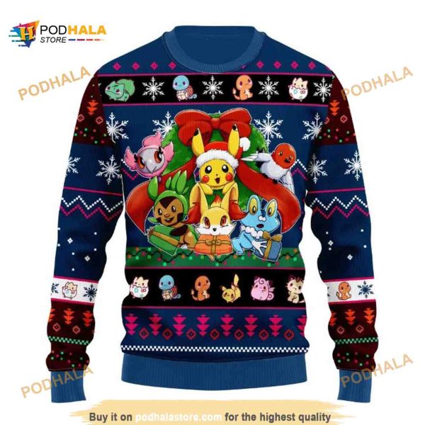 Pokemon Anime Ugly Xmas Wool Knitted Sweater