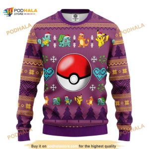 Pokemon Ball All Over Printed Funny Ugly Sweater