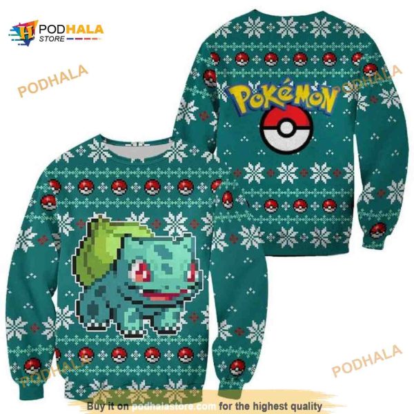 Pokemon Bulbasaur Ugly Christmas Custom Xmas Knitted Sweater