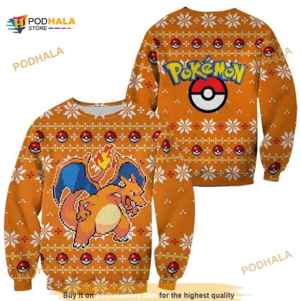 Pokemon Charizard Ugly Christmas Custom Xmas Knitted Sweater