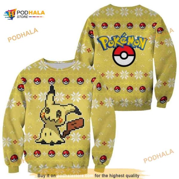 Pokemon Mimikyu Ugly Christmas Custom Xmas Knitted Sweater