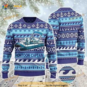 Pontoon Captain Wool Christmas Funny Ugly Sweater All Over Print