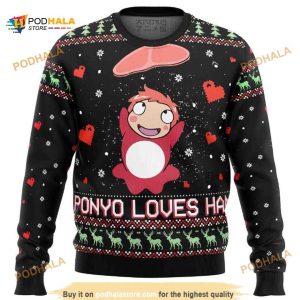 Ponyo Ghibli Miyazaki Ugly Xmas Wool Sweater