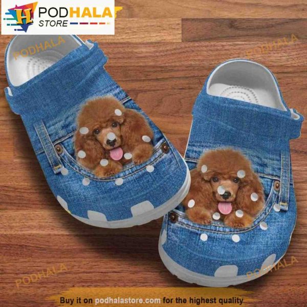 Poodle Dog Denim Pattern 3D Funny Crocs