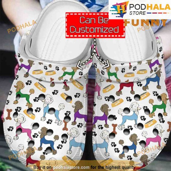 Poodle Pattern 3D Funny Crocs Classic Clog