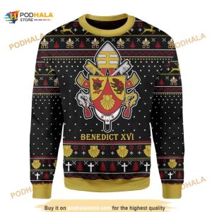 Pope Benedict XVI Coat Of Arms 3D Funny Ugly Sweater