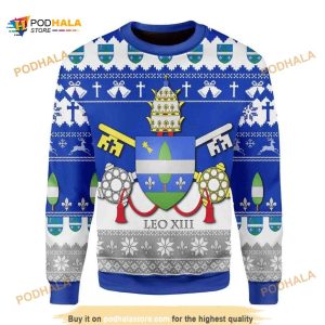 Pope Leo XIII Coat Of Arms 3D Funny Ugly Sweater